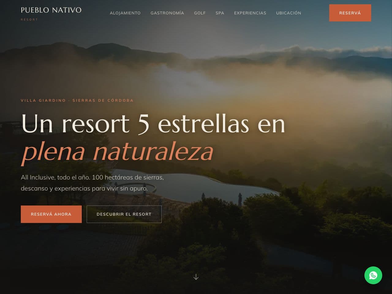 Sitio web de Pueblo Nativo Resort